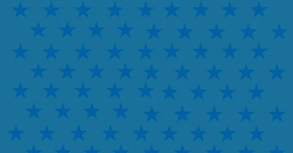 Ilustração Várias Linhas Estrelas Azuis Sobre Fundo Azul Padrão Bandeira — Fotografia de Stock