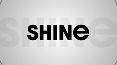 Gri arkaplan üzerinde gölge etkisi olan parlak metin üzerinde genişleyen çemberin dijital animasyonu. pozitif mesaj ve tipografi kavramı