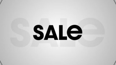 Gri arkaplan üzerinde gölge etkisi olan satılık metin üzerinden genişleyen çemberin dijital animasyonu. satış indirimi ve perakende iş konsepti