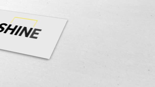 Digital Animation Shine Text Yellow Square Cross Hair Grey Background — Stock Video