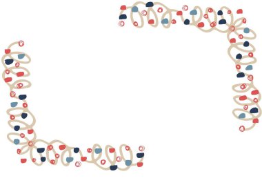 Çerçevenin soyut şekilli bileşimi ve beyaz arkaplan üzerine kopyalama alanı. renk ve yazma alanı konsepti dijital olarak oluşturulmuş görüntü.