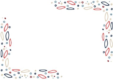 Çerçevenin soyut şekilli bileşimi ve beyaz arkaplan üzerine kopyalama alanı. renk ve yazma alanı konsepti dijital olarak oluşturulmuş görüntü.