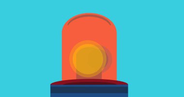 Mavi arka planda siren ışığının dijital olarak oluşturulmuş görüntüsü. uyarı ve acil durum ışığı kavramı