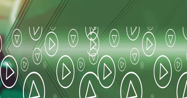 Состав Белых Кнопок Игры Зеленом Фоне Глобальная Музыкальная Технологическая Концепция — стоковое фото