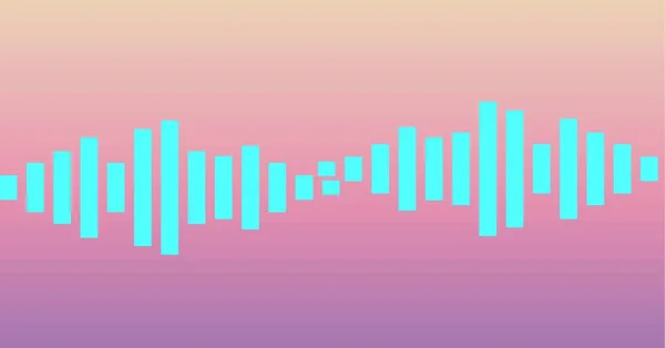 Komposition Von Blauem Grafik Musik Equalizer Auf Rosa Hintergrund Globales — Stockfoto