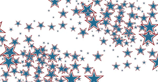 Skład Wielu Czerwonych Niebieskich Amerykańskich Gwiazd Flagi Białym Tle Patriotyzm — Zdjęcie stockowe
