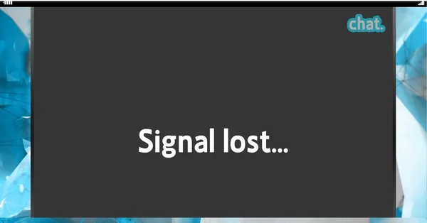 テキスト信号が失われたビデオ通話インターフェイス画面の構成 通信技術デジタルインターフェースの概念デジタル生成画像 — ストック写真