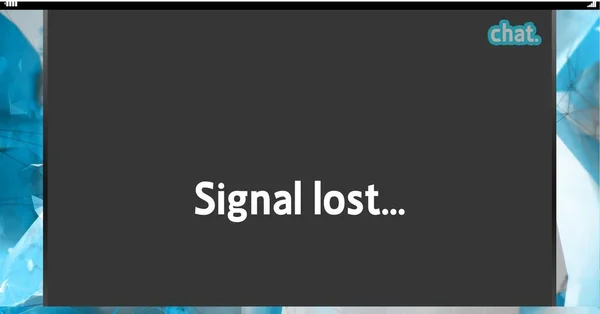 Composición Pantalla Interfaz Videollamada Con Señal Texto Perdida Tecnología Comunicación —  Fotos de Stock