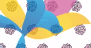 Arka plandaki çiçekler üzerinden yüzde 20 indirimli metin animasyonu. Retro satışlar, perakende satışlar ve dijital olarak oluşturulan tasarruf konsepti.