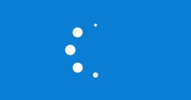 Mavi arkaplanda parlayan dijital arayüz yükleme çemberlerinin animasyonu. teknoloji, bilgisayar ve dijital arayüz kavramı dijital olarak oluşturulmuş video.