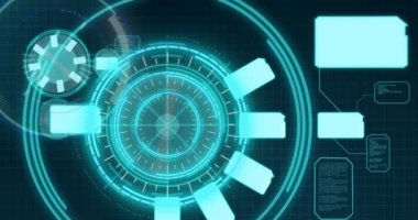 Kapsam taraması ve dijital ekranda veri işleme animasyonu. küresel teknoloji ve dijital arayüz kavramı dijital olarak oluşturulmuş video.