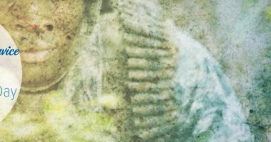 Gaziler Günü metninin animasyonu erkek askerin üzerinden geçiyor. Vatanseverlik ve kutlama konsepti dijital olarak oluşturulmuş imaj.