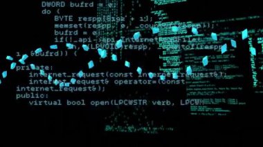 DNA dizilimi ve bilimsel veri işleme animasyonu. küresel bilim, araştırma ve veri işleme kavramı dijital olarak oluşturulmuş video.