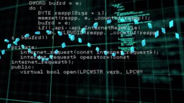 DNA dizilimi ve bilimsel veri işleme animasyonu. küresel bilim, araştırma ve veri işleme kavramı dijital olarak oluşturulmuş video.