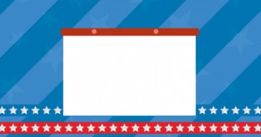 Animasyon şablon kartı ve işçi günü metni mavi arka planda hareket ediyor. Vatanseverlik ve kutlama konsepti dijital olarak oluşturulmuş imaj.