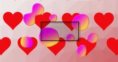 Animation of sale text in frame over hearts in background. retro sales, retails and savings concept digitally generated image.