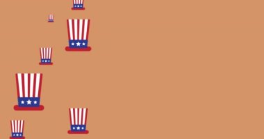 Kahverengi arka planda hareket eden Amerikan bayrağının animasyonu. Vatanseverlik ve kutlama konsepti dijital olarak oluşturulmuş imaj.