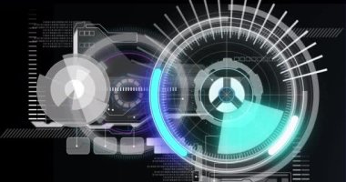 Kapsam taraması ve dijital ekranda veri işleme animasyonu. küresel teknoloji ve dijital arayüz kavramı dijital olarak oluşturulmuş video.