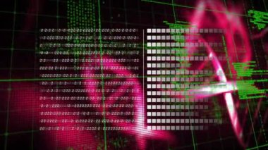 DNA dizisi ve ikili kodlama animasyonu, bilimsel veri işleme. küresel bilim, araştırma ve veri işleme kavramı dijital olarak oluşturulmuş video.