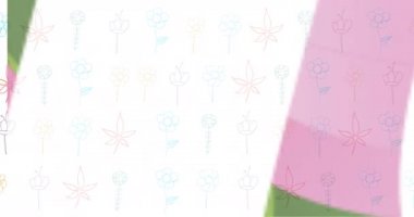 Beyaz arkaplandaki çiçeklerin üzerindeki satılık metnin animasyonu. Retro satışlar, perakende satışlar ve dijital olarak oluşturulan tasarruf konsepti.