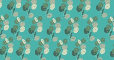 Yeşil arka planda hareket eden çoklu yeşil yaprakların animasyonu. desen, renk ve hareket konsepti dijital olarak oluşturulmuş video.