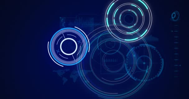 Animation Des Scopes Numérisation Traitement Des Données Sur Écran Numérique — Video