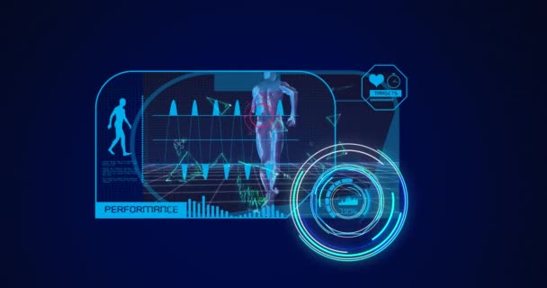 Animación Del Escaneo Alcances Procesamiento Datos Médicos Través Pantalla Digital — Vídeo de stock