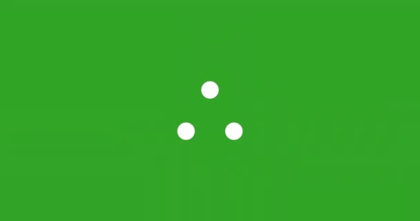 Animation Der Digitalen Schnittstelle Wartet Weiße Punkte Auf Grünem Hintergrund — Stockvideo