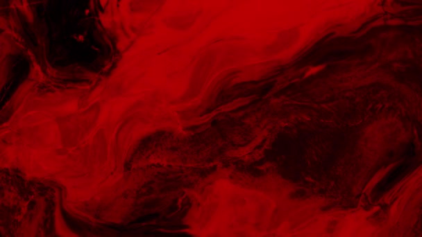 生机勃勃的红色液体在黑色背景上以催眠运动流动的动画 彩色和图案概念数字生成的视频 — 图库视频影像