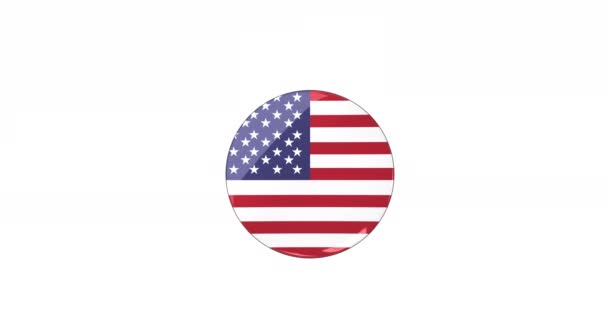 Animation American Flag Moving White Background Patriotism Celebration Concept Digitally — Stock Video