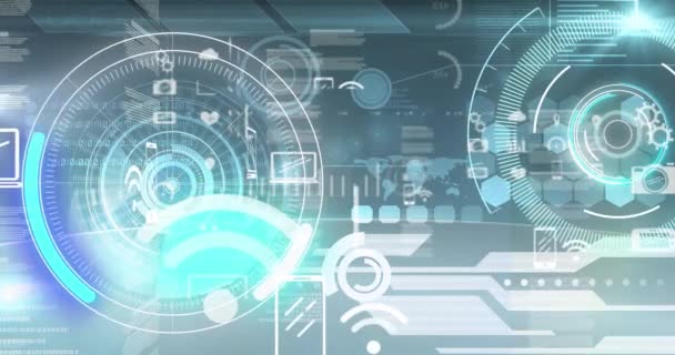 Animation Des Scopes Numérisation Traitement Des Données Sur Écran Numérique — Video