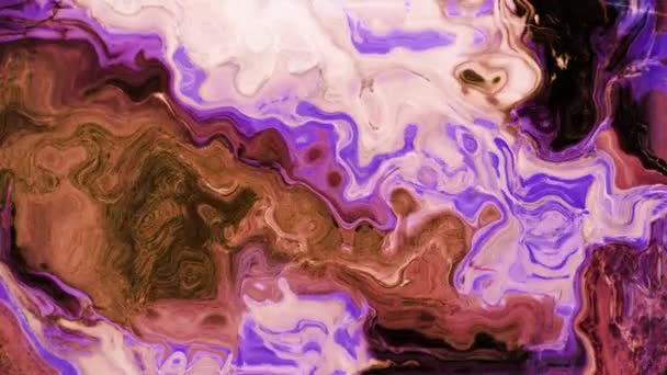 Canlı Renkli Mor Sıvının Hipnotik Hareketle Akışının Animasyonu Renk Desen — Stok video