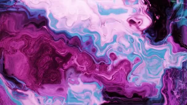 Canlı Mor Mavi Sıvının Hipnotik Hareketlerle Akışının Animasyonu Renk Desen — Stok video