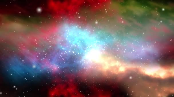 Animatie Van Levendige Rood Gekleurde Wolken Sterren Het Universum Schoonheid — Stockvideo