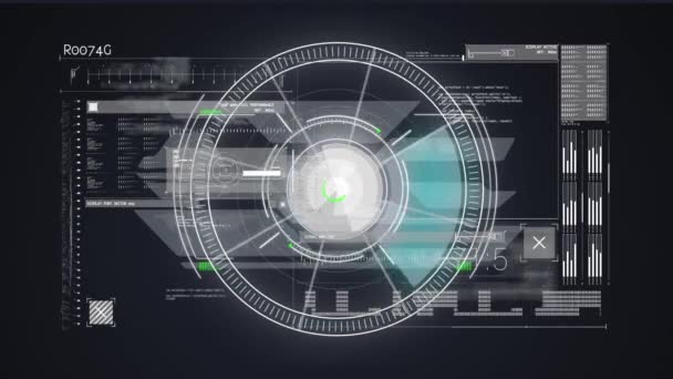 Анімація Сканування Областей Обробки Даних Цифровому Екрані Глобальна Технологія Концепція — стокове відео