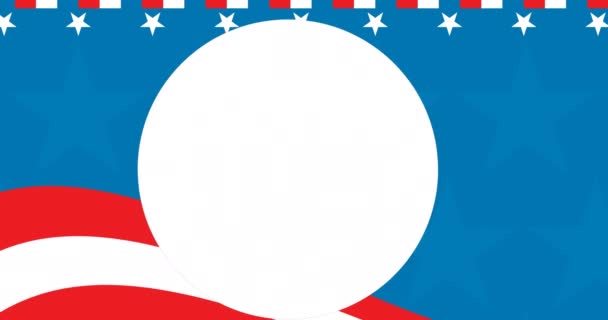 Animace Červencového Textu Nad Americkou Vlajkou Patriotismus Koncepce Oslavy Dne — Stock video