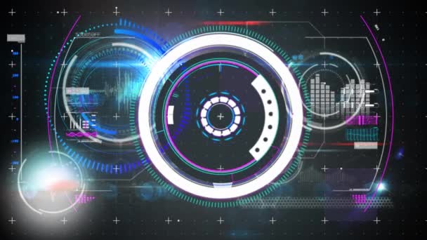 Animation Des Scopes Numérisation Traitement Des Données Sur Écran Numérique — Video