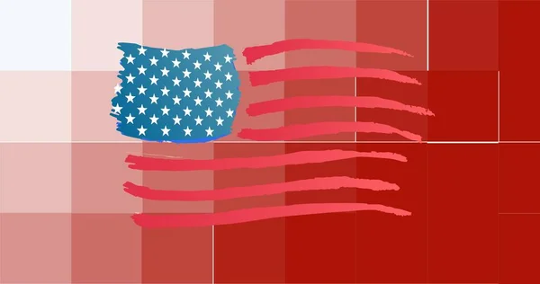 Composition American Flag Pixelated Background Patriotism Independence Celebration Concept Digitally — Foto de Stock