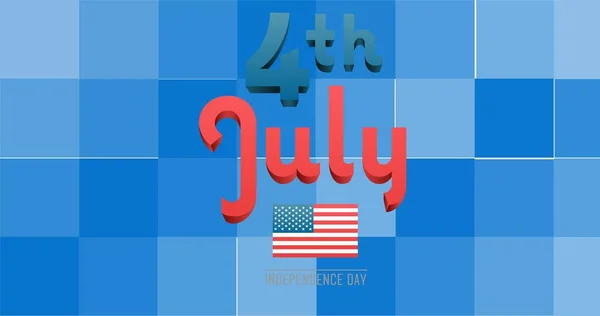 Composition 4Th July Text American Flag Pixelated Background Patriotism Independence — Foto Stock