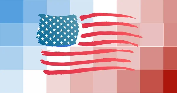 Skład Amerykańskiej Flagi Pikselach Patriotyzm Niezależność Koncepcja Celebracji Generowane Cyfrowo — Zdjęcie stockowe