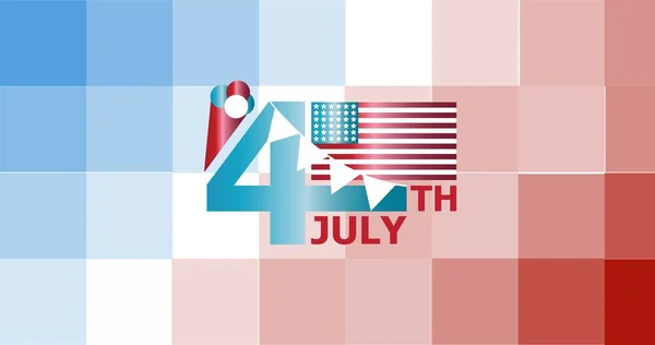 Composition 4Th July Text American Flag Pixelated Background Patriotism Independence — Fotografia de Stock