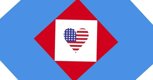 Composition American Flag Heart Red Blue White Background Patriotism Independence — Foto de Stock