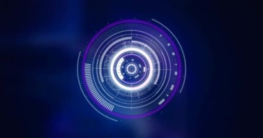 Kapsam taraması ve veri işleme animasyonu. küresel teknoloji, veri işleme ve dijital arayüz kavramı dijital olarak oluşturulmuş video.