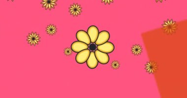 Pazartesi günkü siber satış metninin hipnotik hareketle hareket eden çiçekler üzerindeki animasyonu. perakende, satış ve tasarruf konsepti dijital olarak oluşturulmuş video.