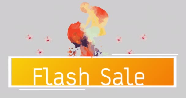 Animation Της Μαμάς Και Του Μωρού Και Flash Sale Κείμενο — Αρχείο Βίντεο