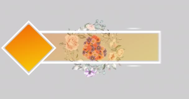 Анимация Текста Флэш Продажи Баннере Над Цветами Движущимися Гипнотическом Движении — стоковое видео
