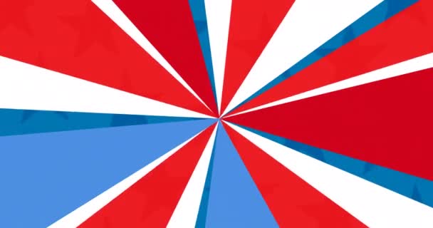 Animation Mortarboard Rotating Radiating Red White Blue Lines School Education — Stock Video