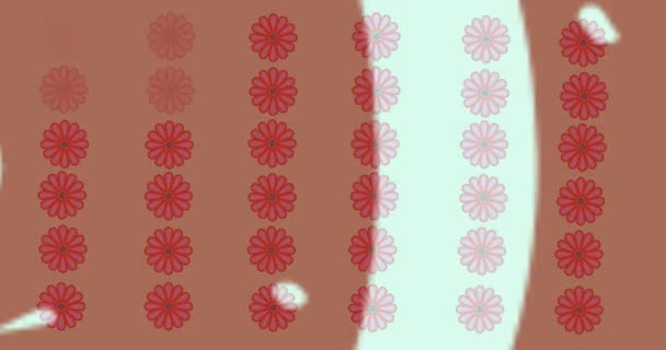 Animacja Taniej Tekstu Sprzedaży Nad Kwiatami Poruszającymi Się Hipnotycznym Ruchu — Wideo stockowe