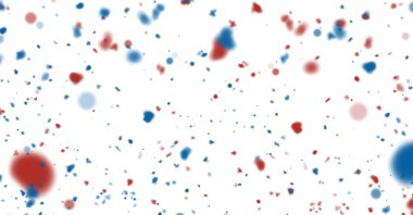 Beyaz arkaplana karşı mavi ve kırmızı noktaların dijital olarak oluşturulmuş görüntüsü. doku ve tasarım ile teknoloji arkaplanı