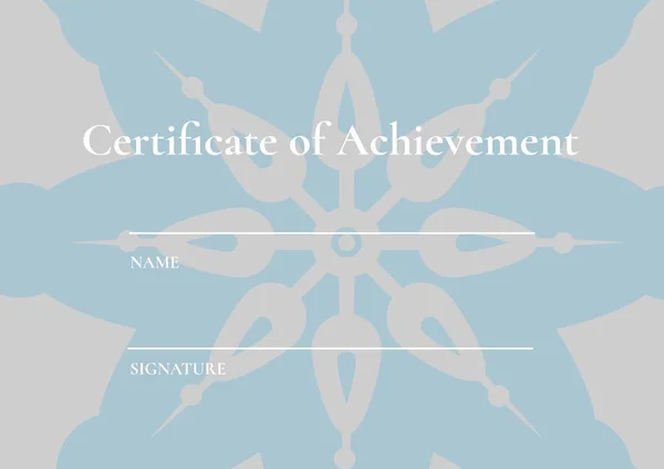 Certificate Achievement Copy Space Blue Floral Designs Grey Background Certificate — Stock Photo, Image
